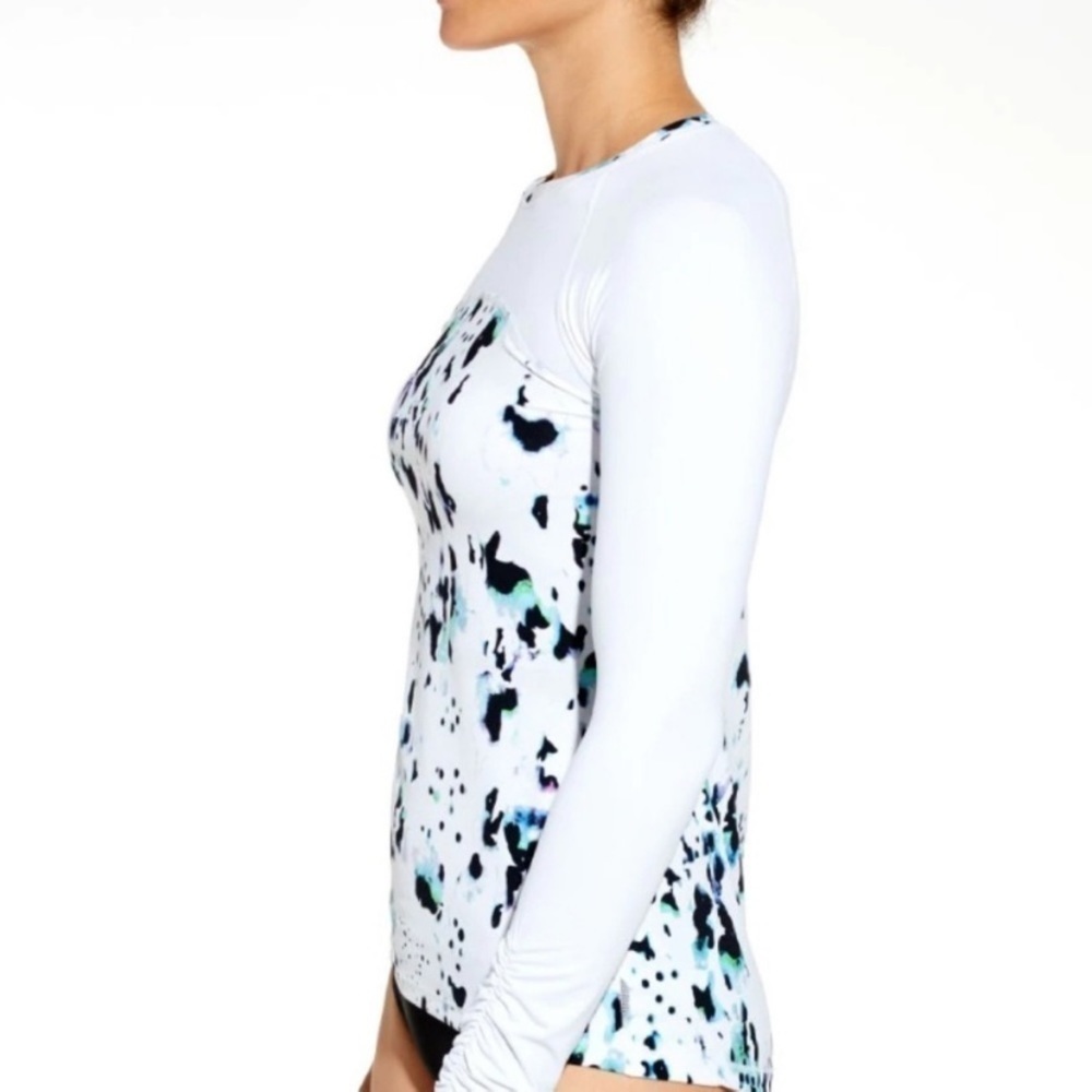 Calia Carrie Underwood White Long Sleeve Rash Guard Swimsuit top Size M - Picture 2 of 11